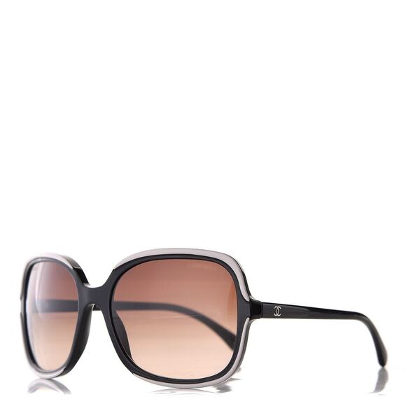 CHANEL CC 5319 BLACK WHITE 5319 C.1519/S5 58-17-135 OVERSIZE SUNGLASSES - Picture 6 of 7